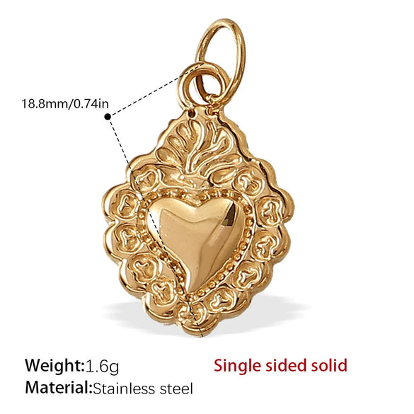 Wholesale 316L Stainless Steel 18K Gold Plated Joker Bow Heart Pendant Accessories In Fashion Style