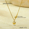 Wholesale Stainless Steel 18K Gold Plated Knot Winding Round Bead Pendant Necklace For Women