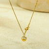 Wholesale Stainless Steel 18K Gold Plated Knot Winding Round Bead Pendant Necklace For Women