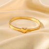 Wholesale Stainless Steel 18K Gold Plated Love Shaped Minimalist Three Dimensional All Match Bracelet With Vacuum Plating In 18K Furnace