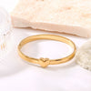 Wholesale Stainless Steel 18K Gold Plated Love Shaped Minimalist Three Dimensional All Match Bracelet With Vacuum Plating In 18K Furnace