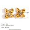 Wholesale Stainless Steel 18K Gold Plated Micro Inlaid White Diamond Flower Earrings For Women