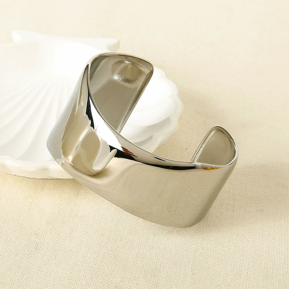 Wholesale Stainless Steel 18K Gold Plated Open Bracelet For Women