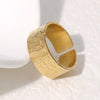 Wholesale Stainless Steel 18K Gold Plated Open Ring For Unisex With Punk Hip Hop Personality Style