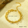 Wholesale Stainless Steel 18K Gold Plated Oval Cut Out Chain Bracelet Necklace Fashion Retro Style Electroplated