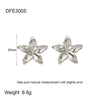 Wholesale Stainless Steel 18K Gold Plated Polished Lily Flower Earrings For Women