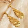 Wholesale Stainless Steel 18K Gold Plated Retro Geometric Drop Earrings High Sense Style For Women