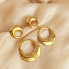 Wholesale Stainless Steel 18K Gold Plated Retro Geometric Drop Earrings High Sense Style For Women