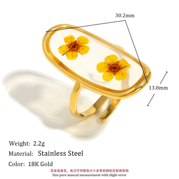Wholesale Stainless Steel 18K Gold Plated Retro Temperament Geometric Pattern Open Flower Women's Bracelet