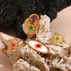Wholesale Stainless Steel 18K Gold Plated Retro Temperament Geometric Pattern Open Flower Women's Bracelet