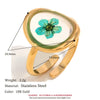 Wholesale Stainless Steel 18K Gold Plated Retro Temperament Geometric Pattern Open Flower Women's Bracelet