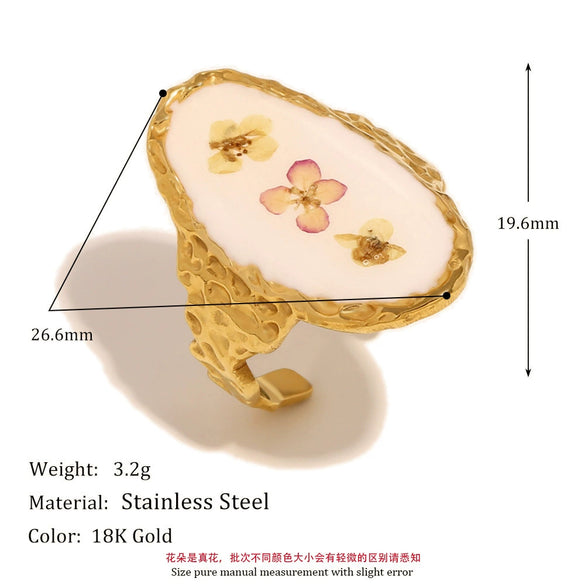 Wholesale Stainless Steel 18K Gold Plated Retro Temperament Geometric Pattern Open Flower Women's Bracelet