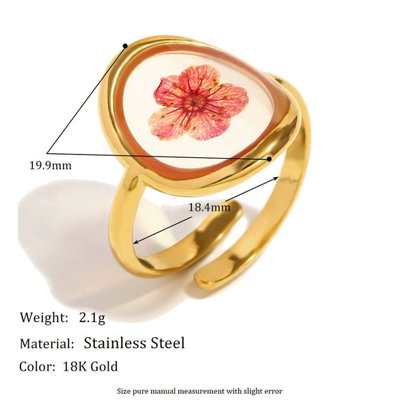 Wholesale Stainless Steel 18K Gold Plated Retro Temperament Geometric Pattern Open Flower Women's Bracelet