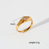 Wholesale Stainless Steel 18K Gold Plated Ring With Cast Water Drop Zircon And Geometric Diamond Shape Retro Design Jewelry
