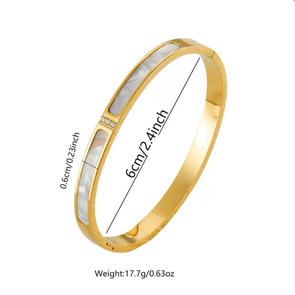 Wholesale Stainless Steel 18K Gold Plated Rivet Dangle Bangle Bracelet