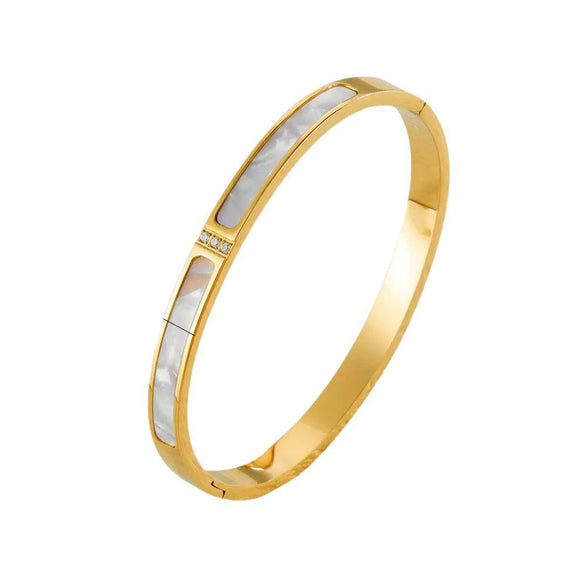 Wholesale Stainless Steel 18K Gold Plated Rivet Dangle Bangle Bracelet