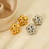 Wholesale Stainless Steel 18K Gold Plated Rotating Flower Earrings For Women
