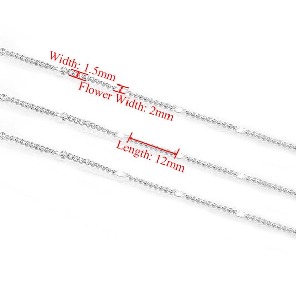Wholesale Stainless Steel 18K Gold Plated Side Flower Chain Ladies Fashion Jewelry Necklace Bracelet Accessories