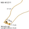 Wholesale Stainless Steel 18K Gold Plated Simple Butterfly Rainbow Love Color Geometric Niche Oil Drop Clavicle Necklace With Vacuum Plating In Furnace 18K Treatment For Women
