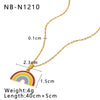 Wholesale Stainless Steel 18K Gold Plated Simple Butterfly Rainbow Love Color Geometric Niche Oil Drop Clavicle Necklace With Vacuum Plating In Furnace 18K Treatment For Women
