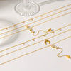 Wholesale Stainless Steel 18K Gold Plated Star And Drop Shape Pendant Oshaped Chain Necklace For Women