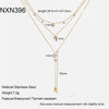 Wholesale Stainless Steel 18K Gold Plated Star And Drop Shape Pendant Oshaped Chain Necklace For Women