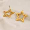 Wholesale Stainless Steel 18K Gold Plated Star Earrings