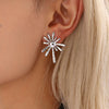 Wholesale Stainless Steel 18K Gold Plated Sunflower Light Radial Exaggerated Personality Earrings With Electroplating Process