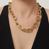 Wholesale Stainless Steel 18K Gold Plated Thick Chain Necklace And Bracelet Set For Women With Simple And Luxurious Design