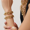 Wholesale Stainless Steel 18K Gold Plated Thick Chain Necklace And Bracelet Set For Women With Simple And Luxurious Design
