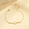 Wholesale Stainless Steel 18K Golden Geometric Five Leaf Flower Anklet