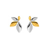 Wholesale Stainless Steel 18K Goldplated Electroplated Leafshaped Colorblocking Earrings For Women