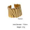 Wholesale Stainless Steel 18K Goldplated Geometric Open Ring Hand Jewelry For Women