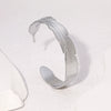 Wholesale Stainless Steel 18K Goldplated Leaf Design Open Bracelet Simple Style Accessories