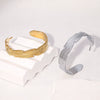 Wholesale Stainless Steel 18K Goldplated Leaf Design Open Bracelet Simple Style Accessories