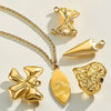 Wholesale Stainless Steel 18K Goldplated Minimalist Bow Trinket Pendant For Diy Necklace And Bracelet Handmade