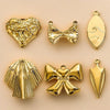 Wholesale Stainless Steel 18K Goldplated Minimalist Bow Trinket Pendant For Diy Necklace And Bracelet Handmade