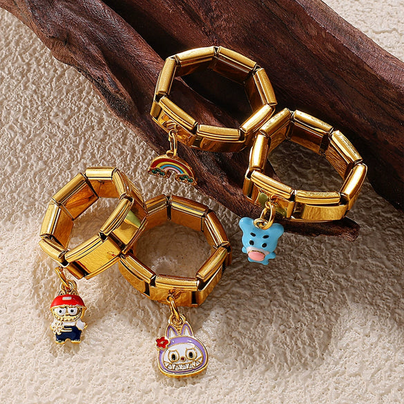 Wholesale 316L Stainless Steel 18K Goldplated Pendant Ring Fashion Jewelry For Women