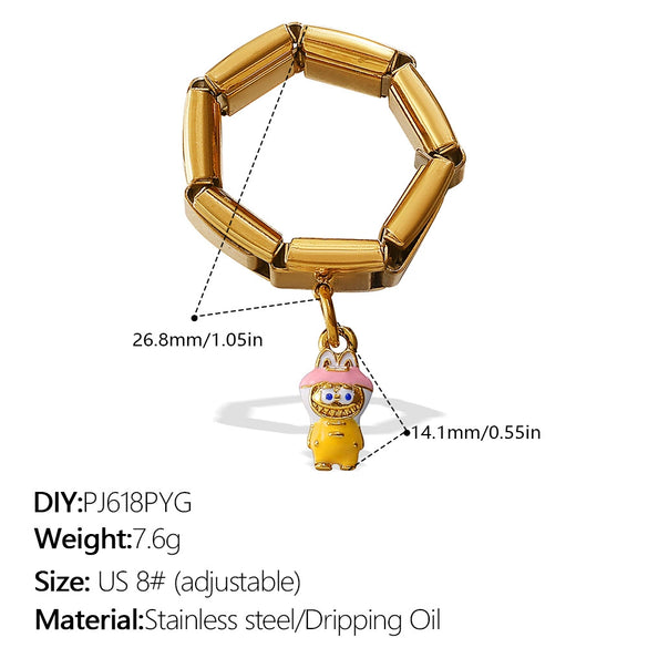 Wholesale 316L Stainless Steel 18K Goldplated Pendant Ring Fashion Jewelry For Women
