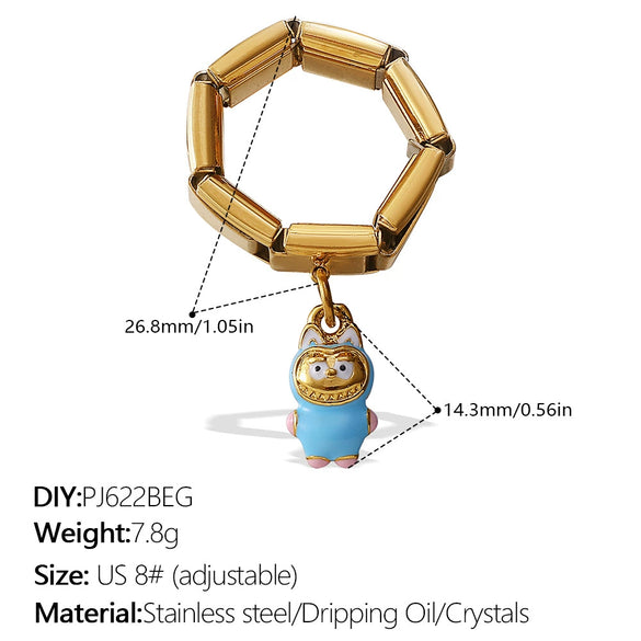 Wholesale 316L Stainless Steel 18K Goldplated Pendant Ring Fashion Jewelry For Women