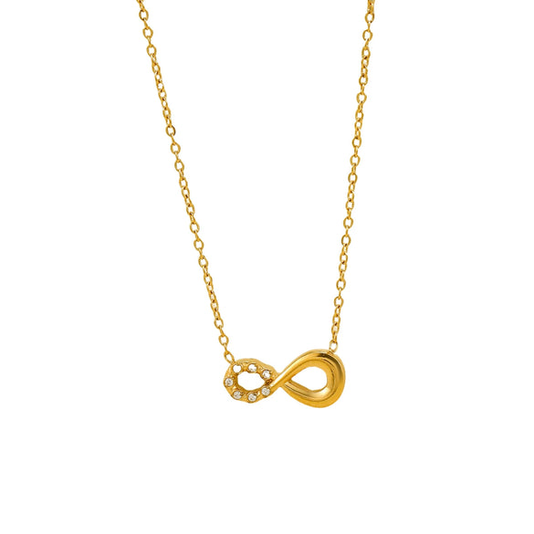 Wholesale Stainless Steel 18K Infinite Loop 8Shaped Geometric Titanium Steel Necklace For Women With Electroplating