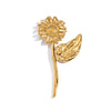 Wholesale Stainless Steel 18K Real Gold Electroplated Pastoral Style Flower Pattern Brooch Jewelry For Women
