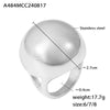 Wholesale 316L Stainless Steel 18K Real Gold Plated French Retro Chubby Spherical Geometric Ring With Exaggerated Personality Design