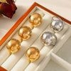 Wholesale 316L Stainless Steel 18K Real Gold Plated French Retro Chubby Spherical Geometric Ring With Exaggerated Personality Design