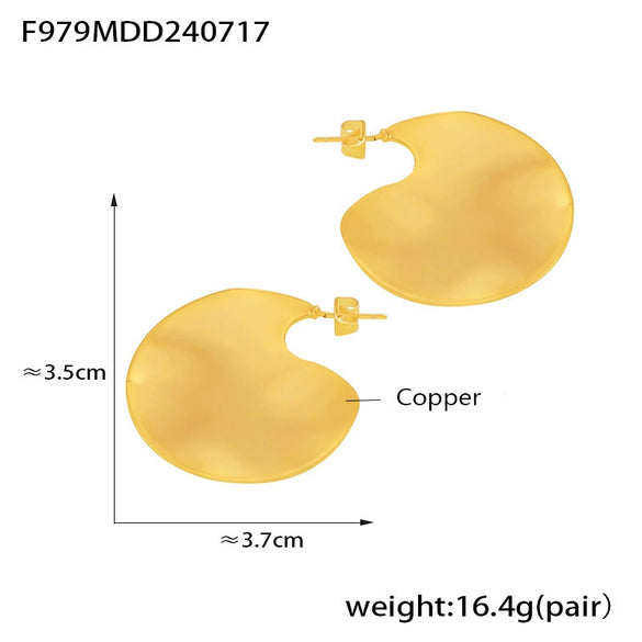 Wholesale 316L Stainless Steel 18K Real Gold Plated Irregular Geometric Three Dimensional Women's Earrings