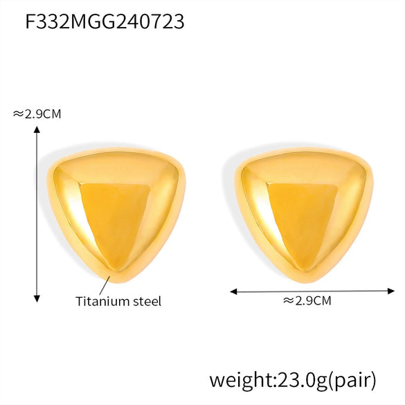 Wholesale 316L Stainless Steel 18K Real Gold Plated Irregular Geometric Three Dimensional Women's Earrings