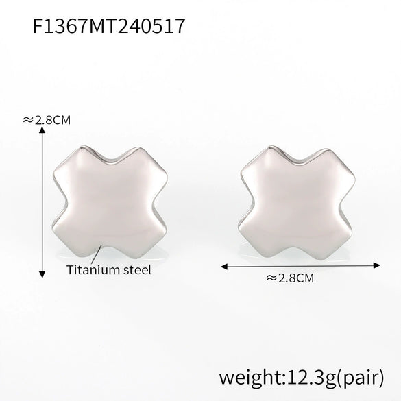 Wholesale 316L Stainless Steel 18K Real Gold Plated Irregular Geometric Three Dimensional Women's Earrings