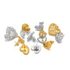 Wholesale Stainless Steel 18K Vacuum Plated Heart Embossed Love Earrings
