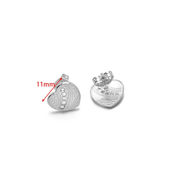 Wholesale Stainless Steel 18K Vacuum Plated Heart Embossed Love Earrings