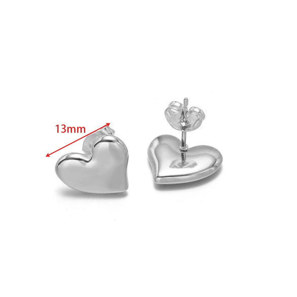 Wholesale Stainless Steel 18K Vacuum Plated Heart Embossed Love Earrings